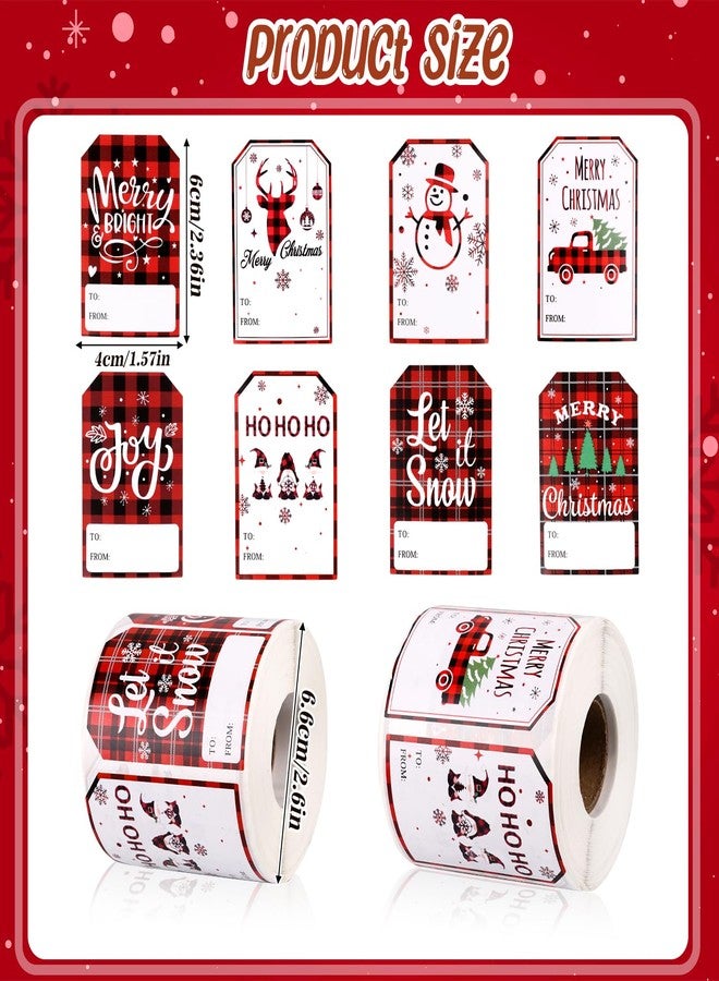 VEYLIN 500 Pcs Christmas Gift Tags Stickers, Self Adhesive Christmas Name Tags for Xmas Presents and Wrapping Labels Stickers(Snowman Style) - Image 2